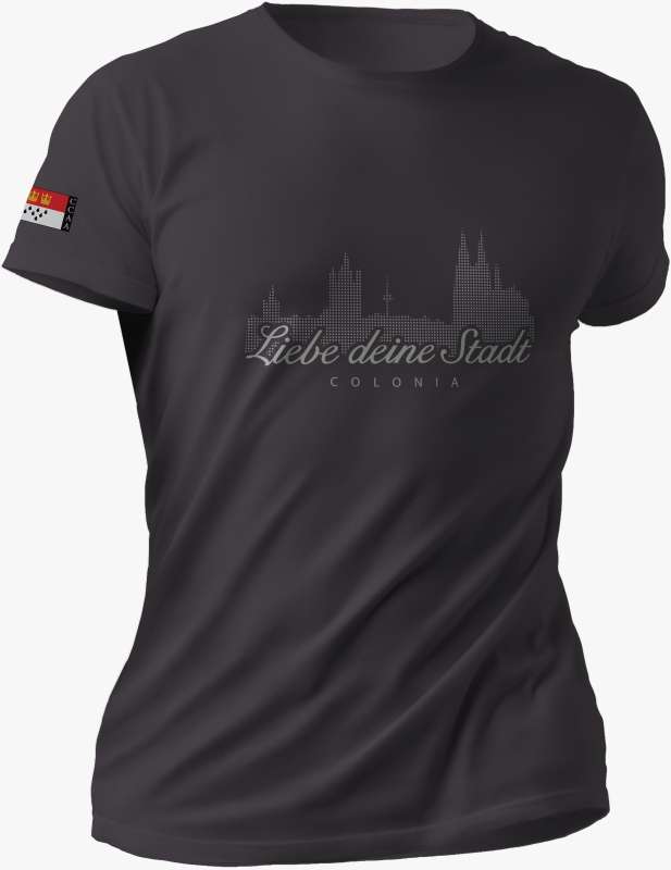 Köln T-Shirt »Liebe deine Stadt« Unisex Grau | Im Köln Shop online kaufen